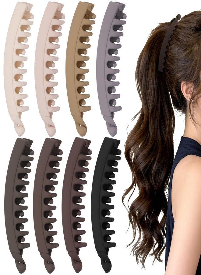 ProSuites 8 PCS Banana Hair Clips for Women, Cute and Stylish French Hair Claw Clips, Neutral Color Ponytail Holder Hair Accessories for Thin/Thick Hair, All Day Hold - Image 1